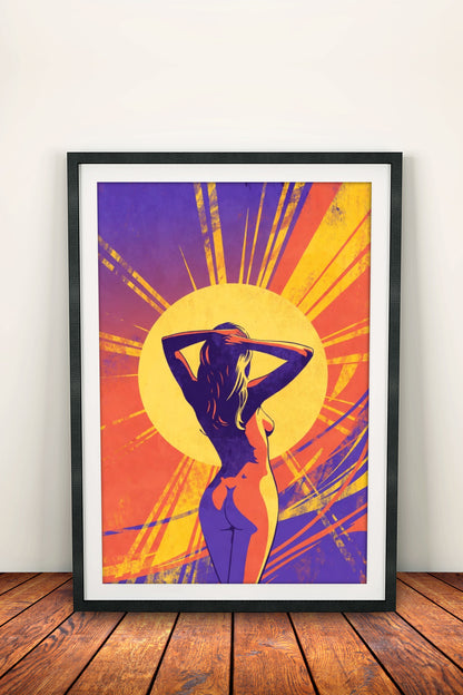 Sunrise Silhouette Poster – Retro Glam Art