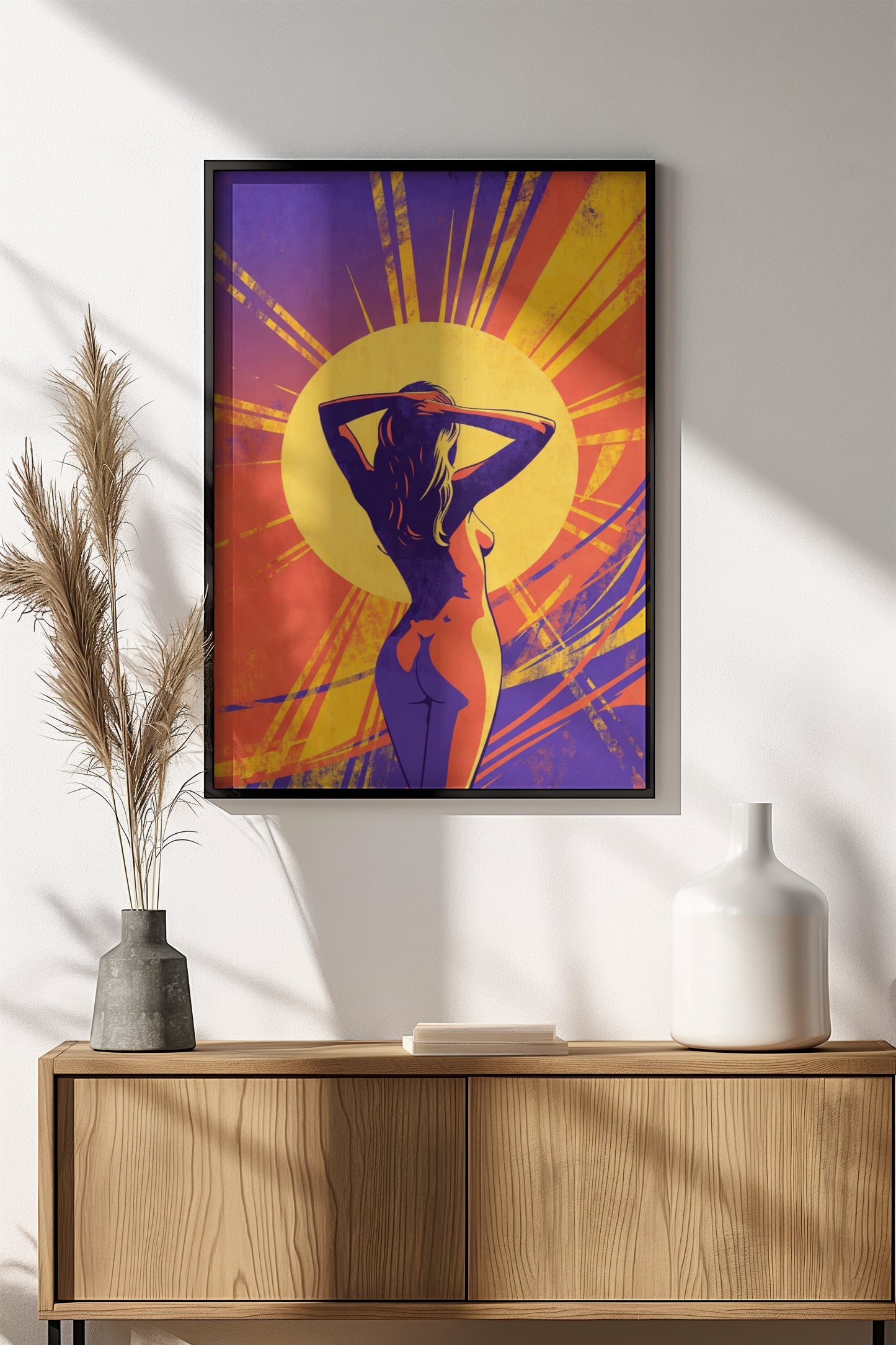 Sunrise Silhouette Poster – Retro Glam Art