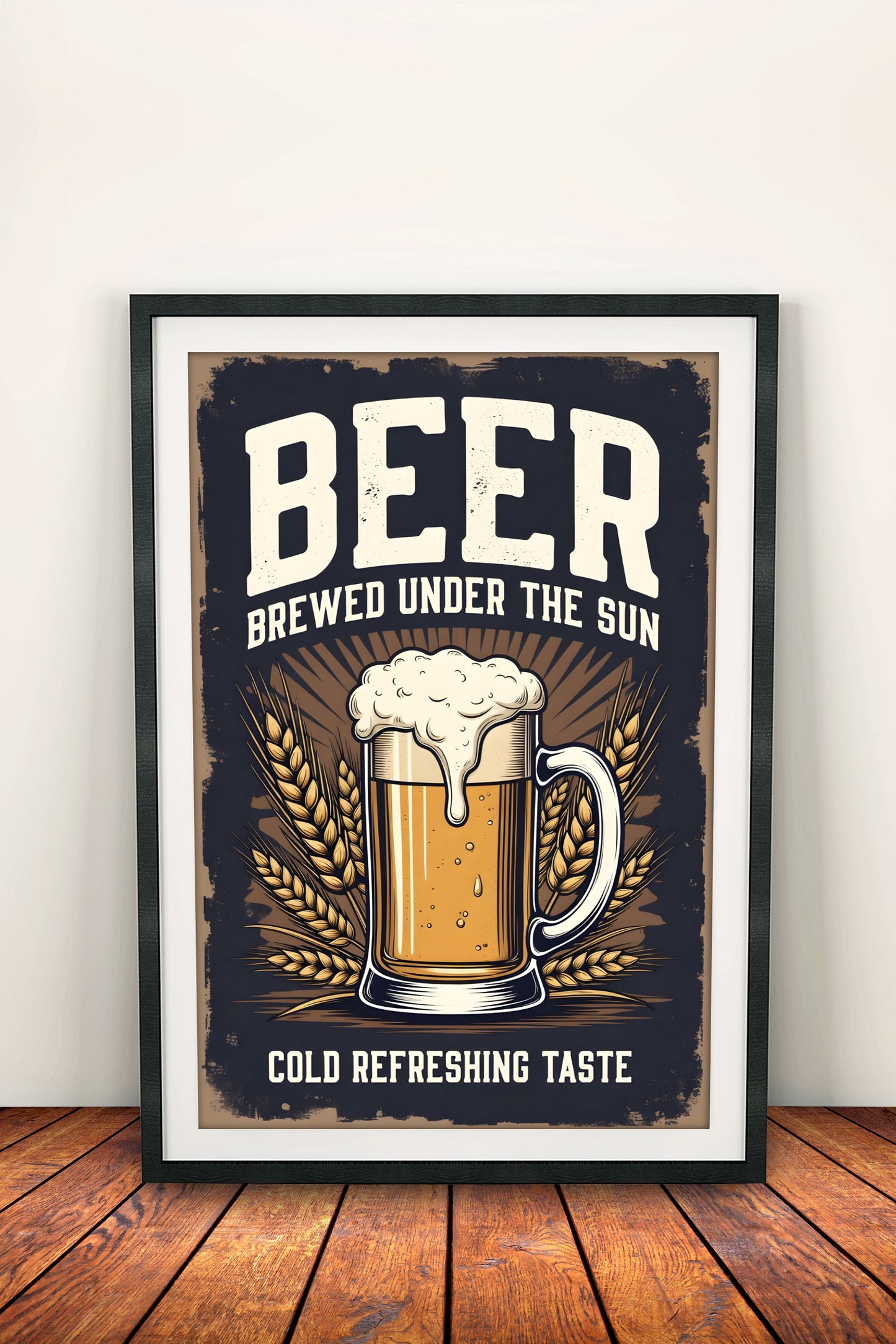 Beer Brewed Under the Sun - Vintage Poster