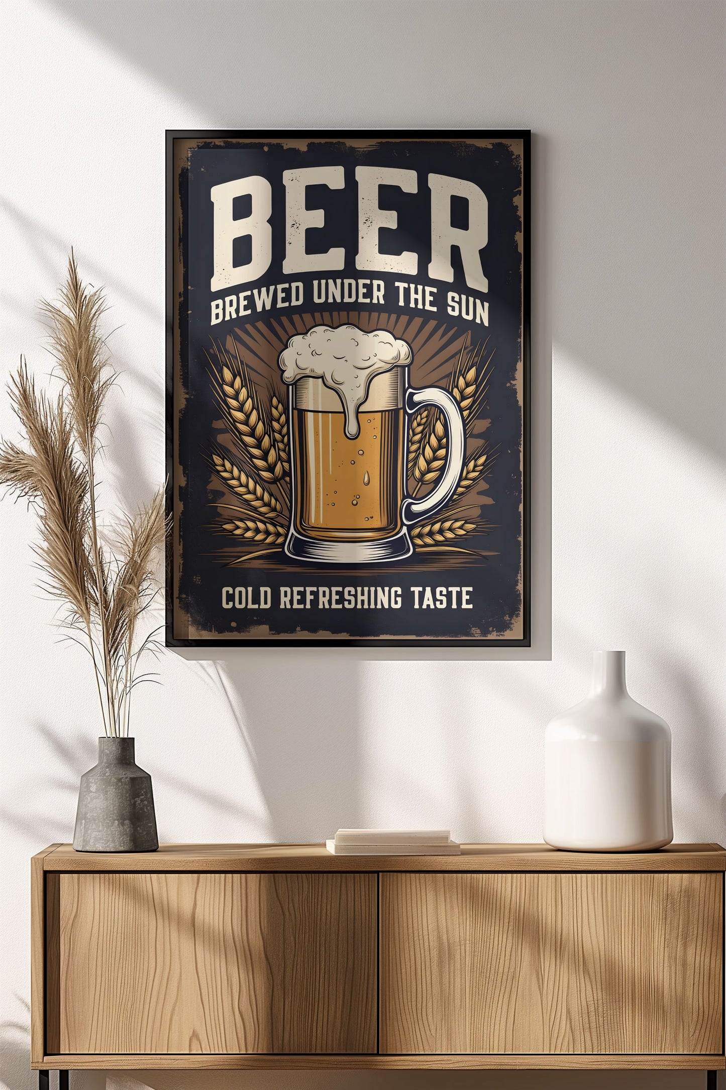 Beer Brewed Under the Sun - Vintage Poster