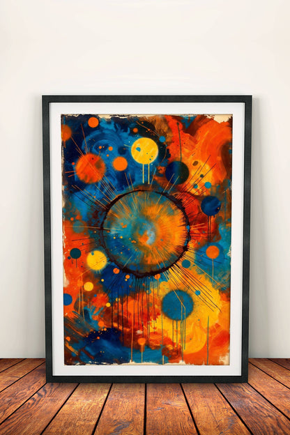 Vibrant Orbit Poster – Retro Abstract Cosmic Art