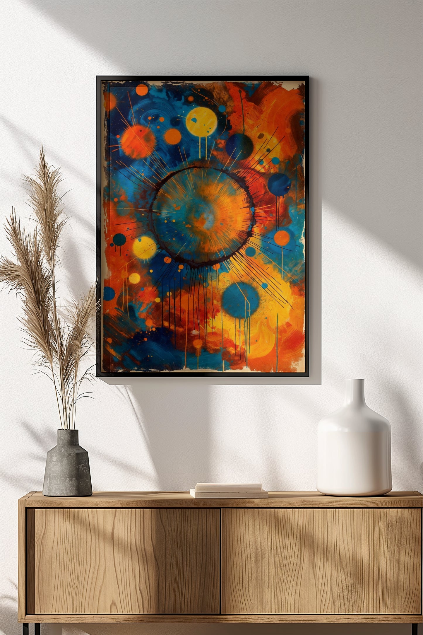 Vibrant Orbit Poster – Retro Abstract Cosmic Art