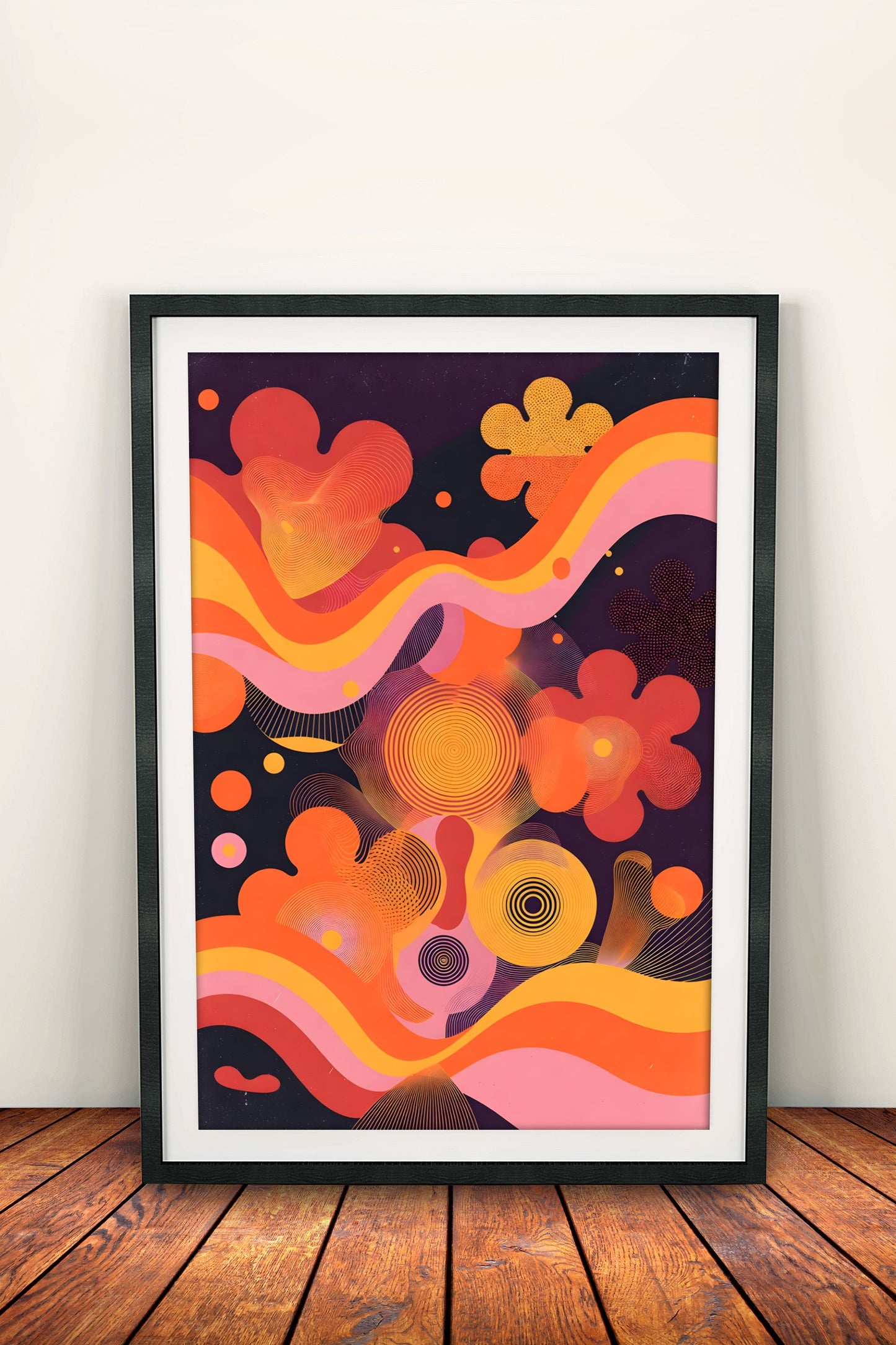 Vibrant Waves Retro Poster