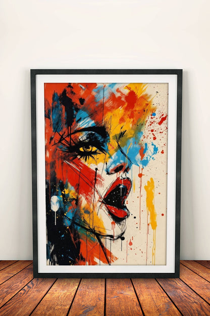 Abstract Passion Poster – Retro Emotional Expression Art