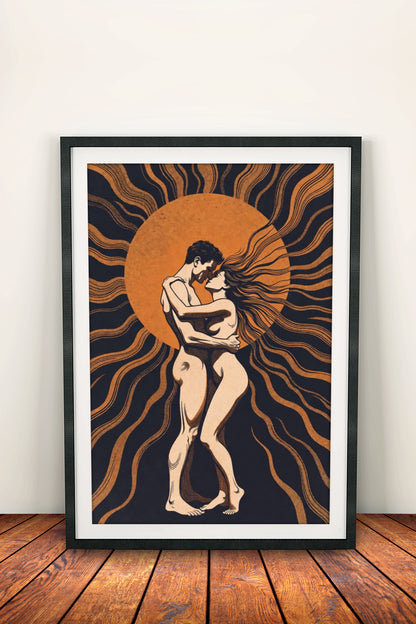 Eternal Embrace Poster – Retro Love Art