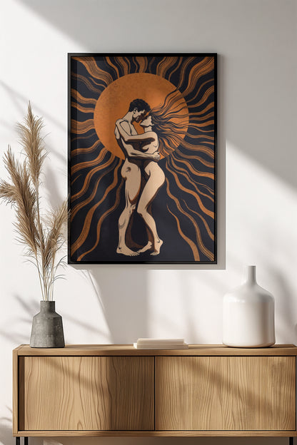 Eternal Embrace Poster – Retro Love Art