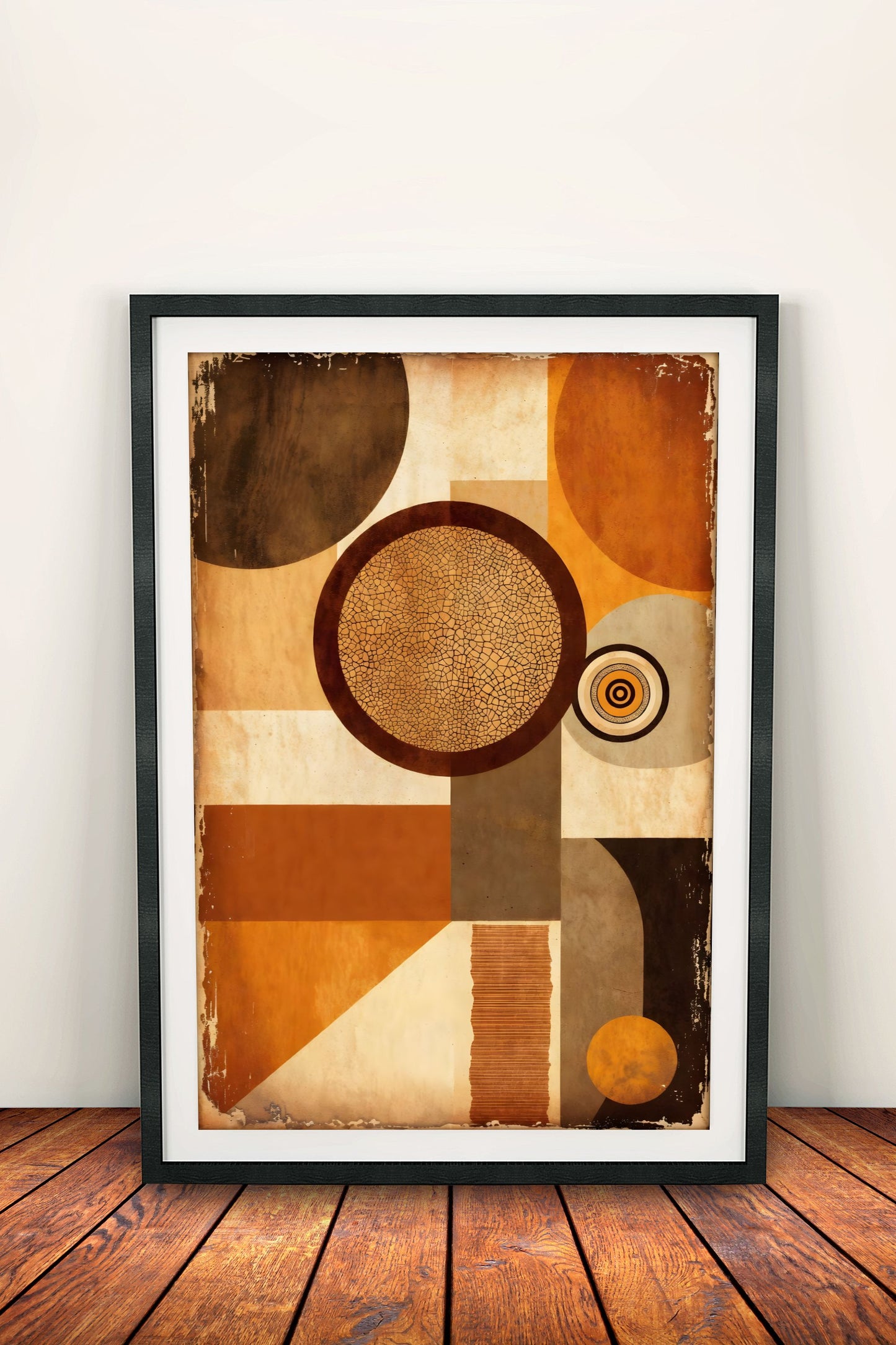 Abstract Geometric Circles - Retro Vintage Mid-Century Poster