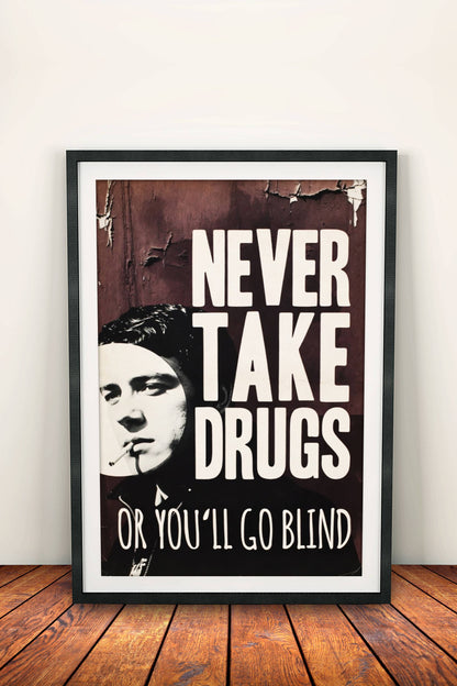 Never Take Drugs Poster - Retro Anti-Drug Warning Art