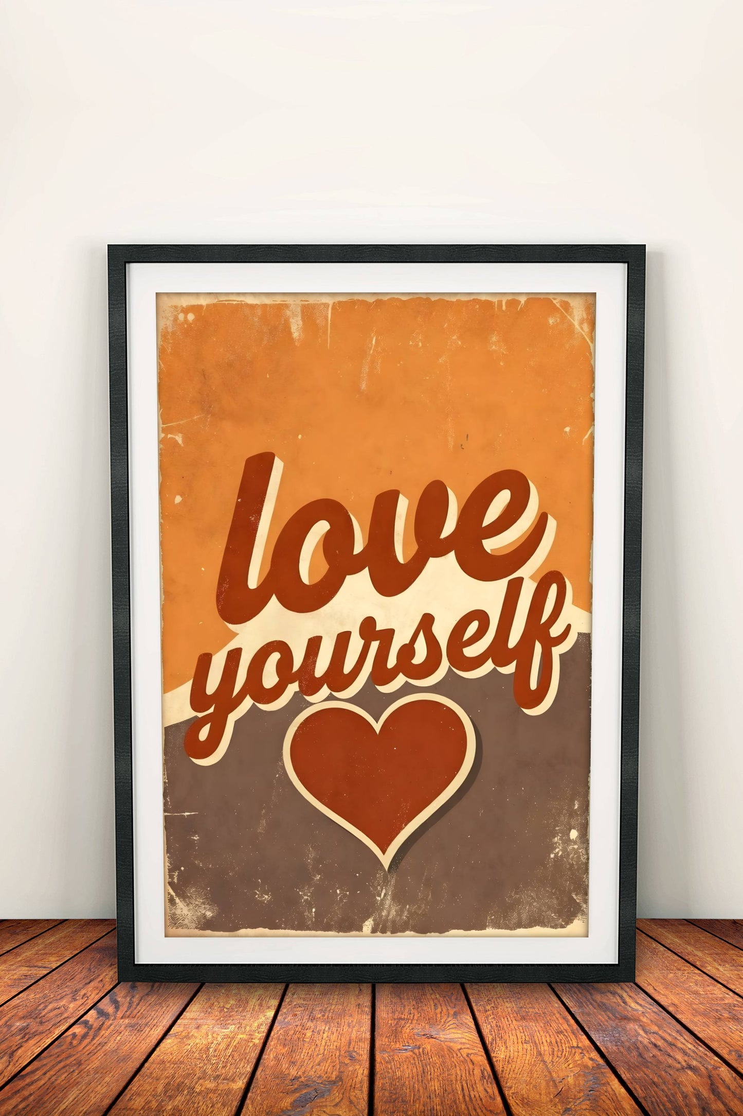 Love Yourself Poster – Retro Self-Love Heart Art