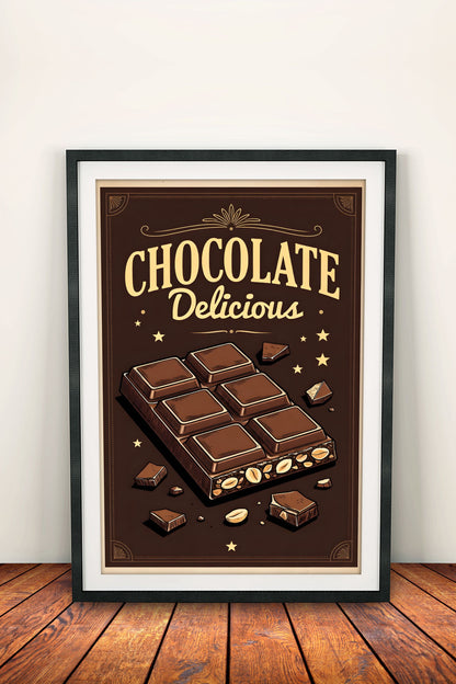 Delicious Chocolate - Vintage Retro Poster
