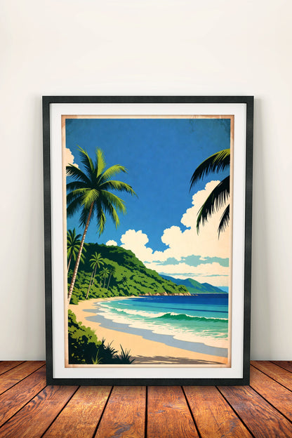 Tropical Beach Paradise - Retro Vintage Travel Poster