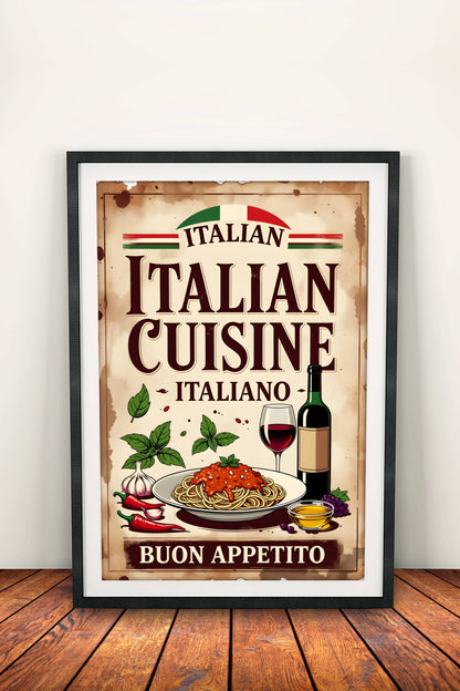 Italian Cuisine Poster – Retro Buon Appetito Art
