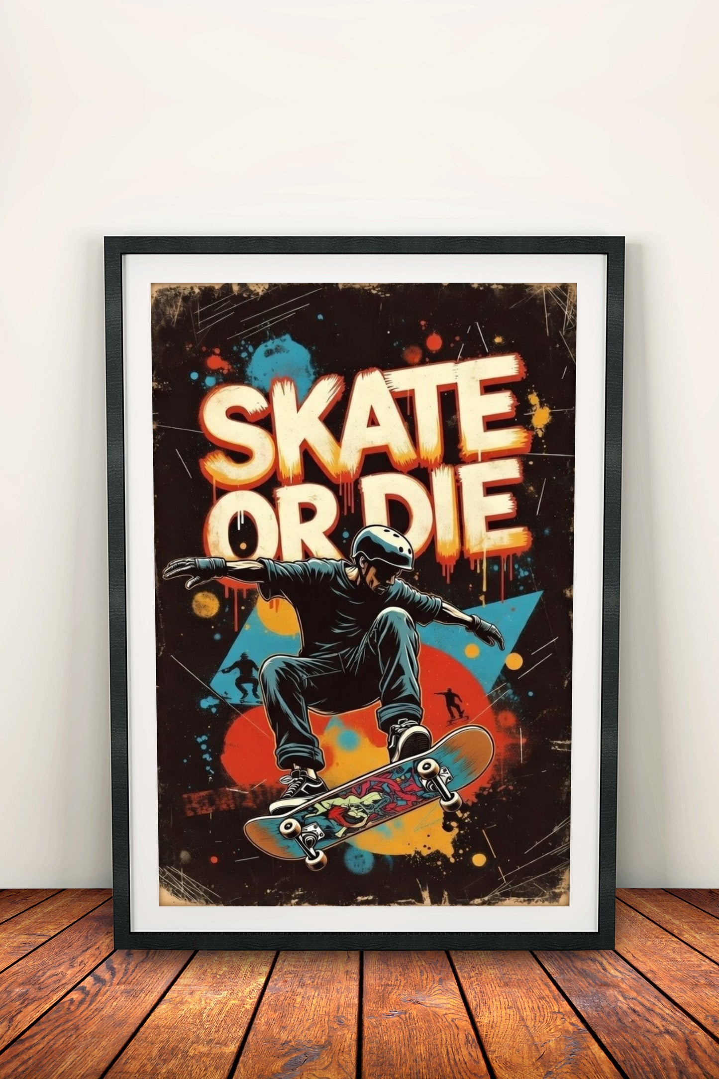 Skate or Die Poster – Retro Street Skate Art
