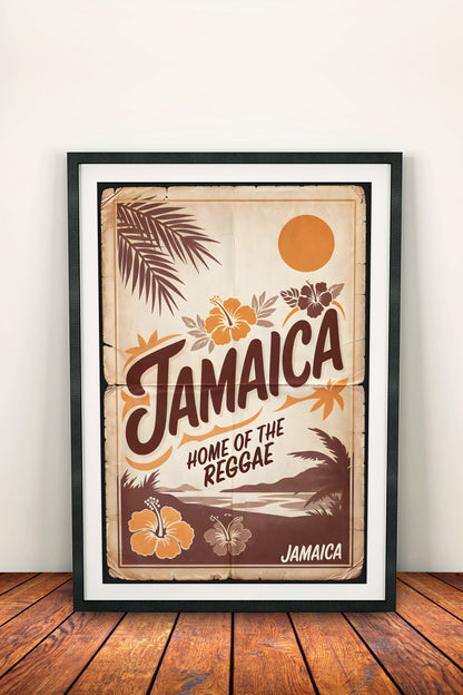 Jamaica Home of Reggae - Vintage Travel Poster