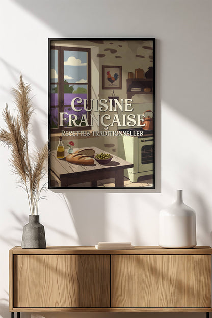 Cuisine Française Poster - Retro Traditional French Kitchen Art