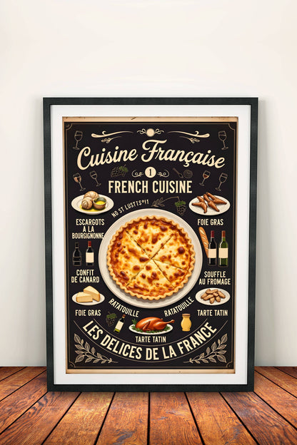Cuisine Française Poster – Retro French Delicacies Art
