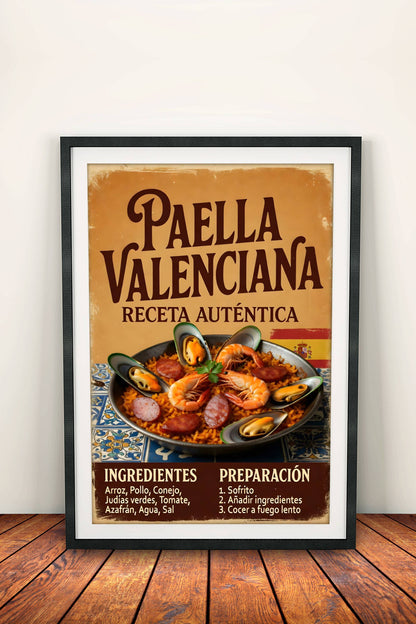 Paella Valenciana Poster – Retro Authentic Spanish Art