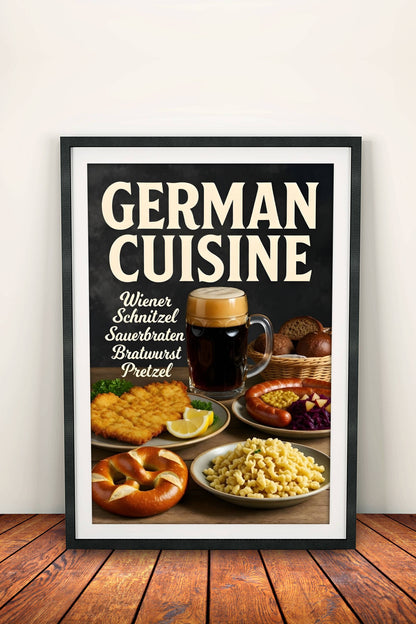 German Cuisine Poster – Retro Traditional Food Art