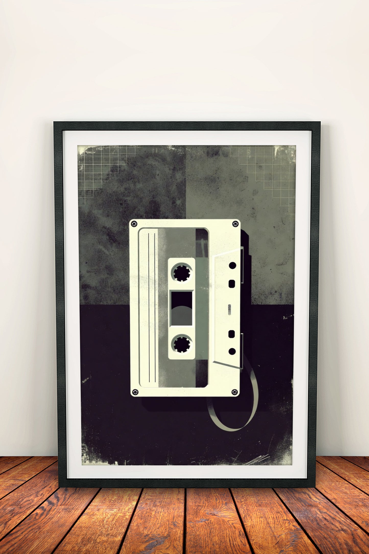 Retro Cassette Poster – Vintage Minimal Tape Art