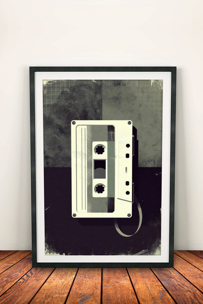 Retro Cassette Poster – Vintage Minimal Tape Art