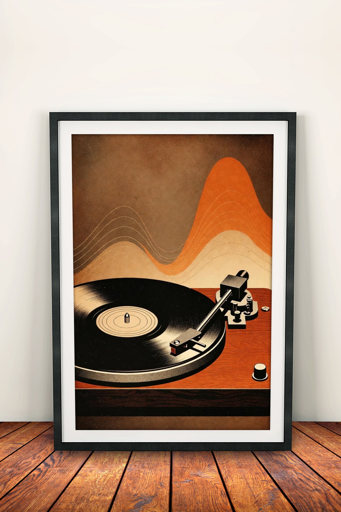 Vinyl Sunset Groove Poster – Retro Turntable Art