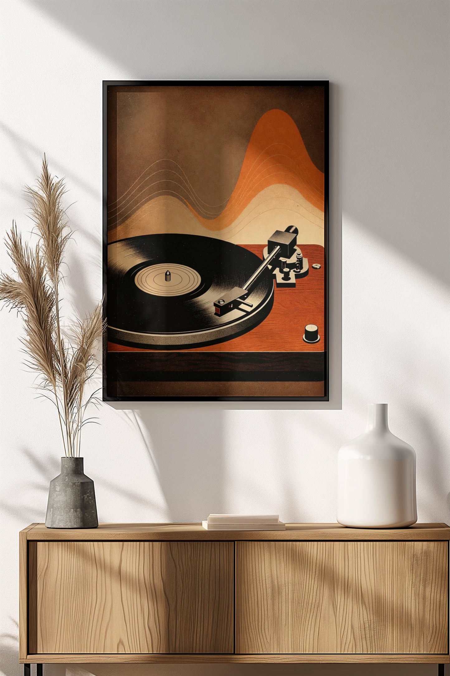 Vinyl Sunset Groove Poster – Retro Turntable Art