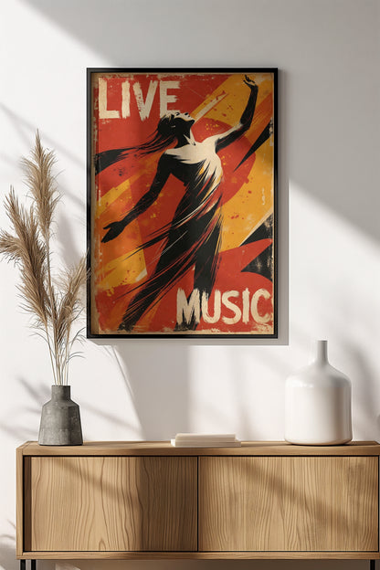 Live Music Poster – Retro Energetic Dance Art