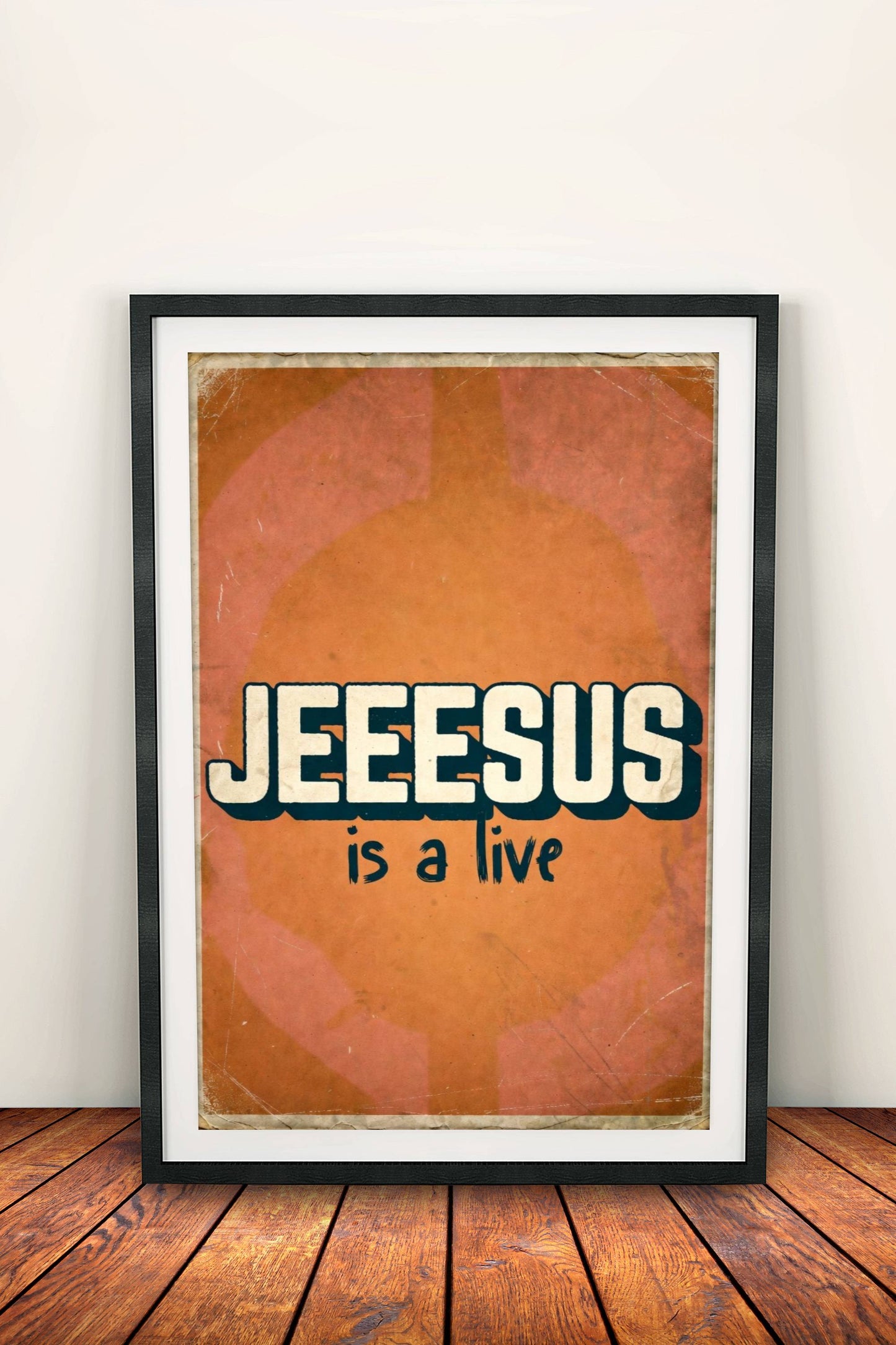 Jesus Is Alive Poster – Retro Spiritual Faith Art