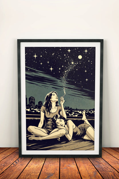 Midnight Dreams Poster - Retro Night Vibes Art