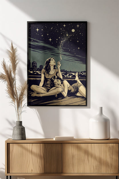 Midnight Dreams Poster - Retro Night Vibes Art