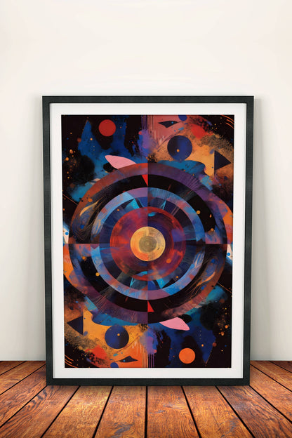 Cosmic Balance Poster – Retro Mandala Art