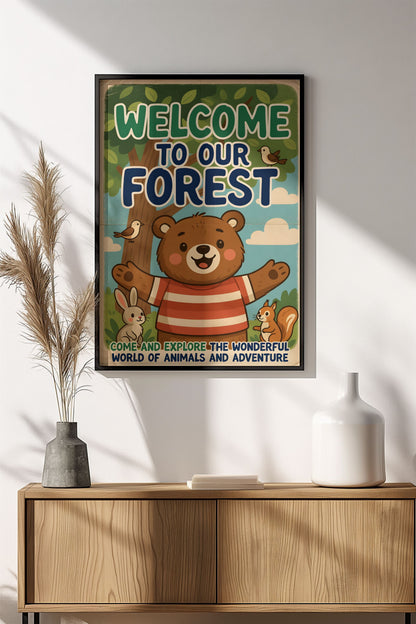 Welcome to Our Forest - Vintage Kids Poster