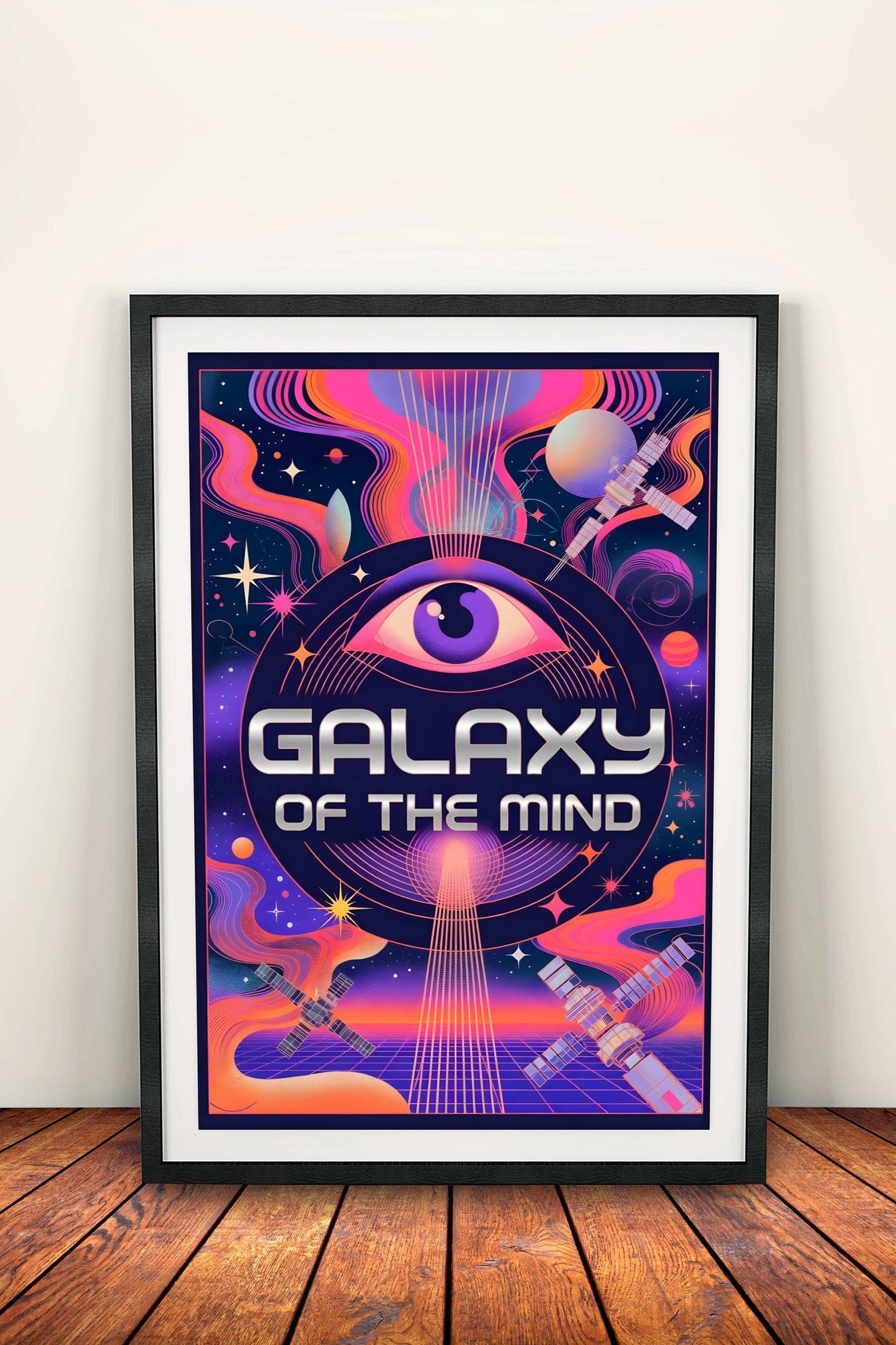 Galaxy of the Mind Poster – Retro Cosmic Vision Art