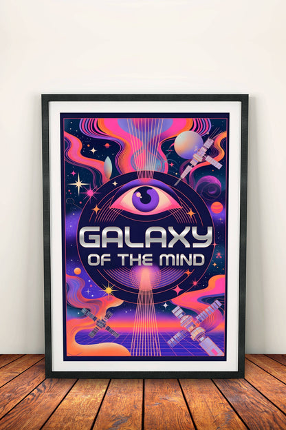 Galaxy of the Mind Poster – Retro Cosmic Vision Art