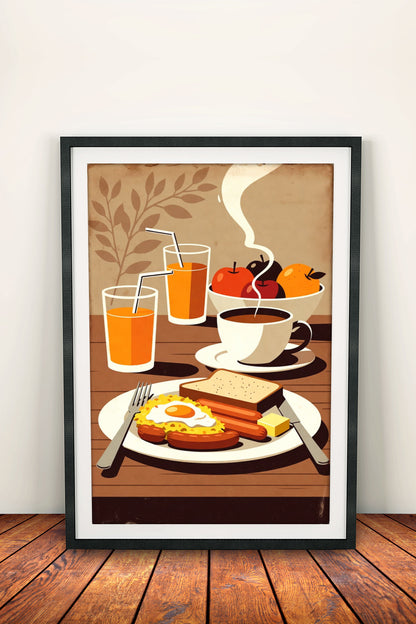 Breakfast Morning Magic Poster – Retro Cozy Food Art