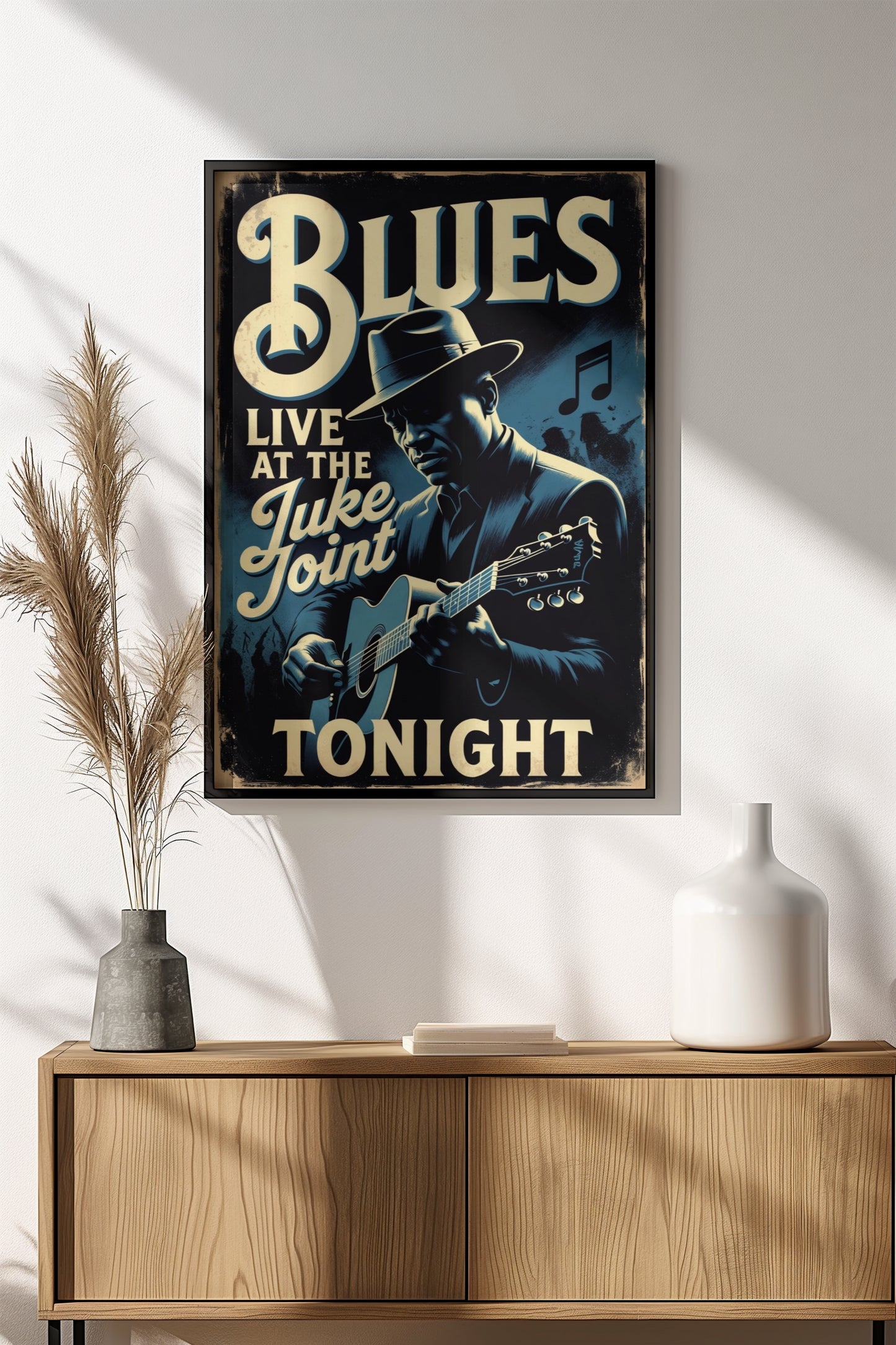 Blues Juke Joint Poster – Retro Live Music Art