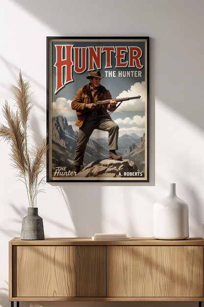 Hunter The Hunter Poster – Retro Adventure Safari Art