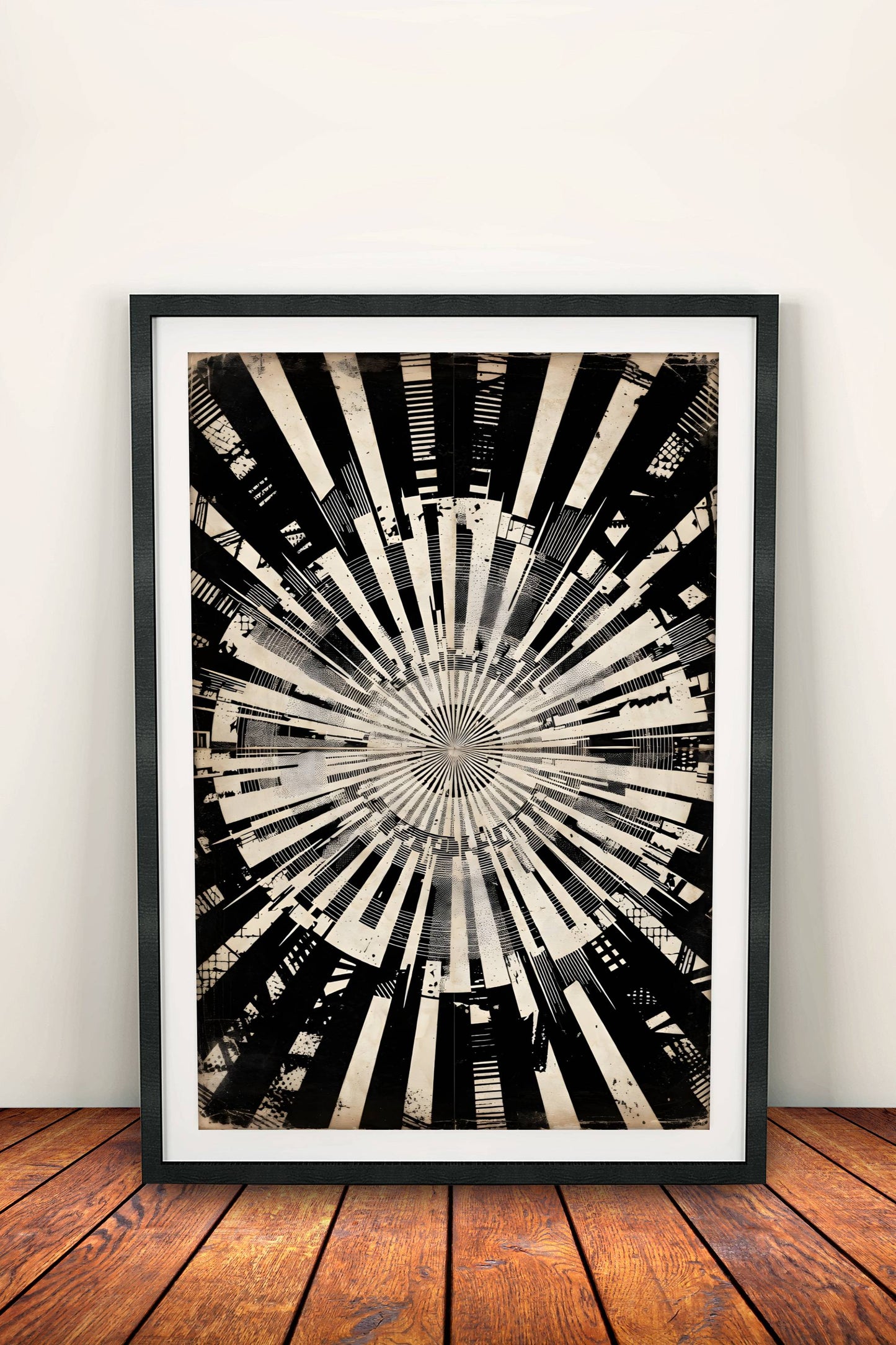 Urban Vortex Poster – Retro City Skyline Explosion Art