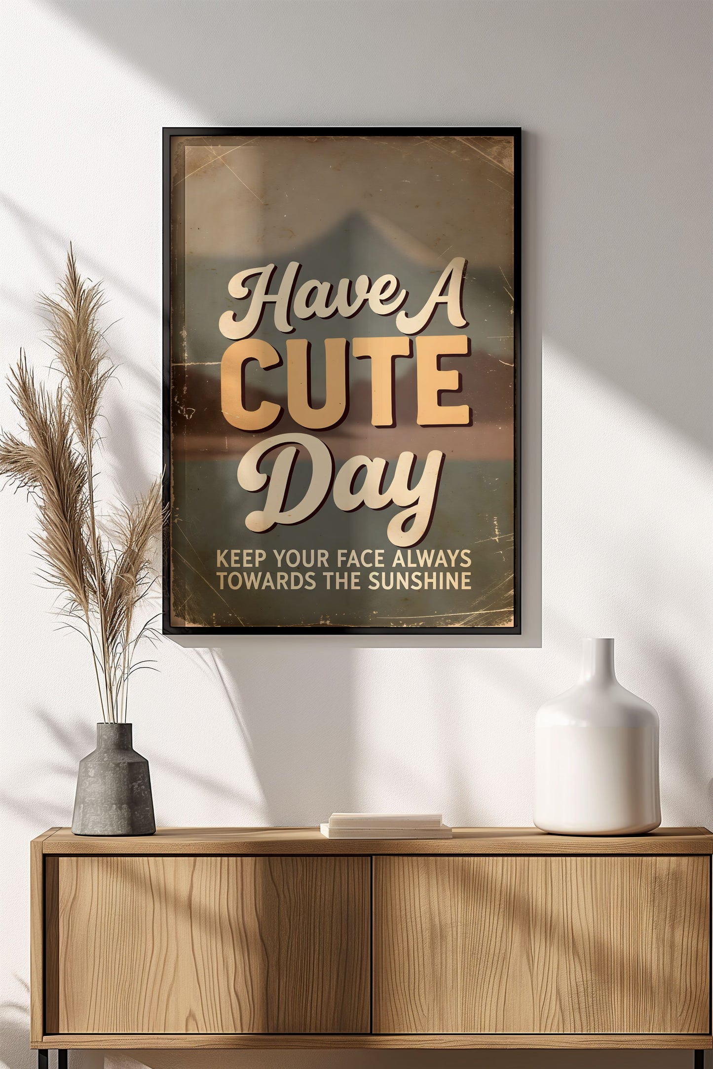 Have a Cute Day Poster - Retro Sunshine Smile Art