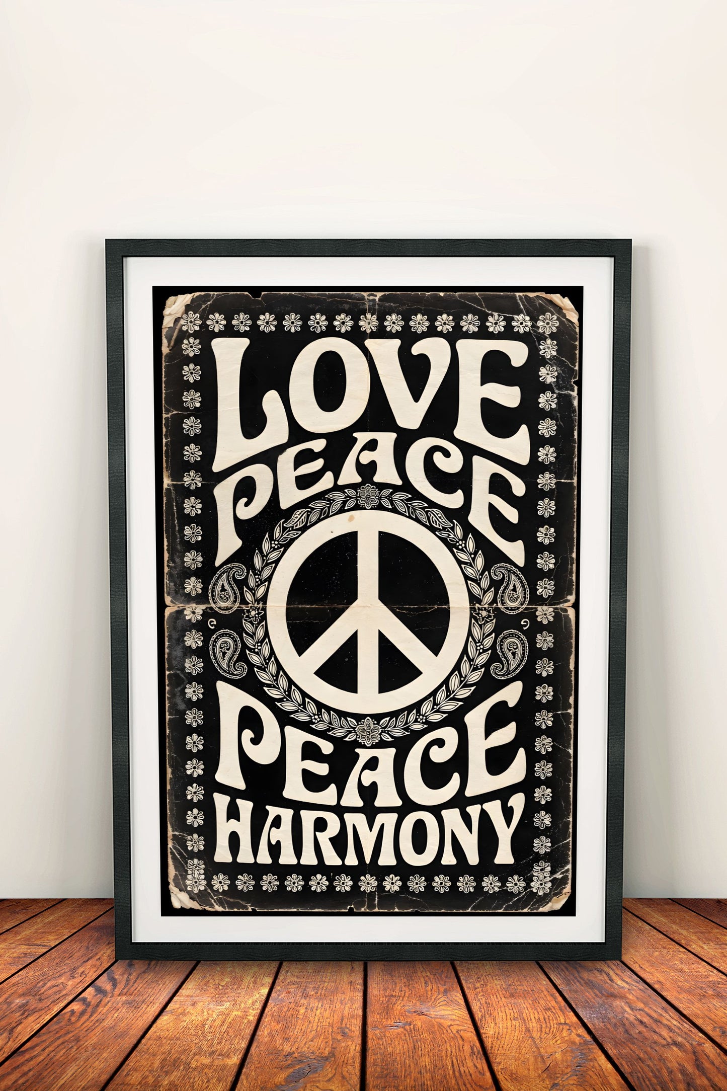 Love Peace Harmony - Vintage Hippie Poster