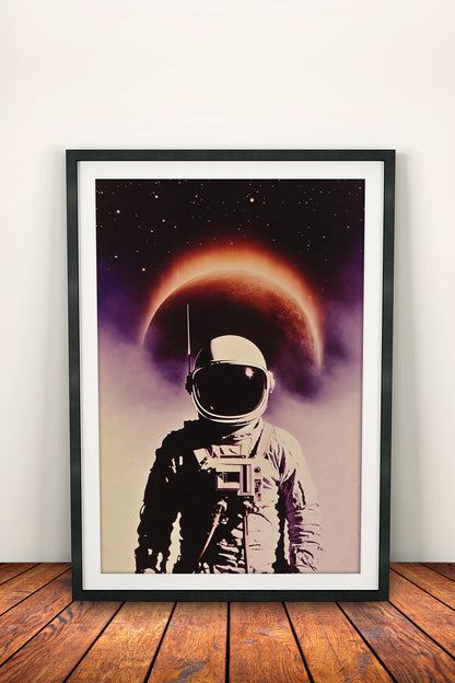 Retro Astronaut Poster – Vintage Space Exploration Art