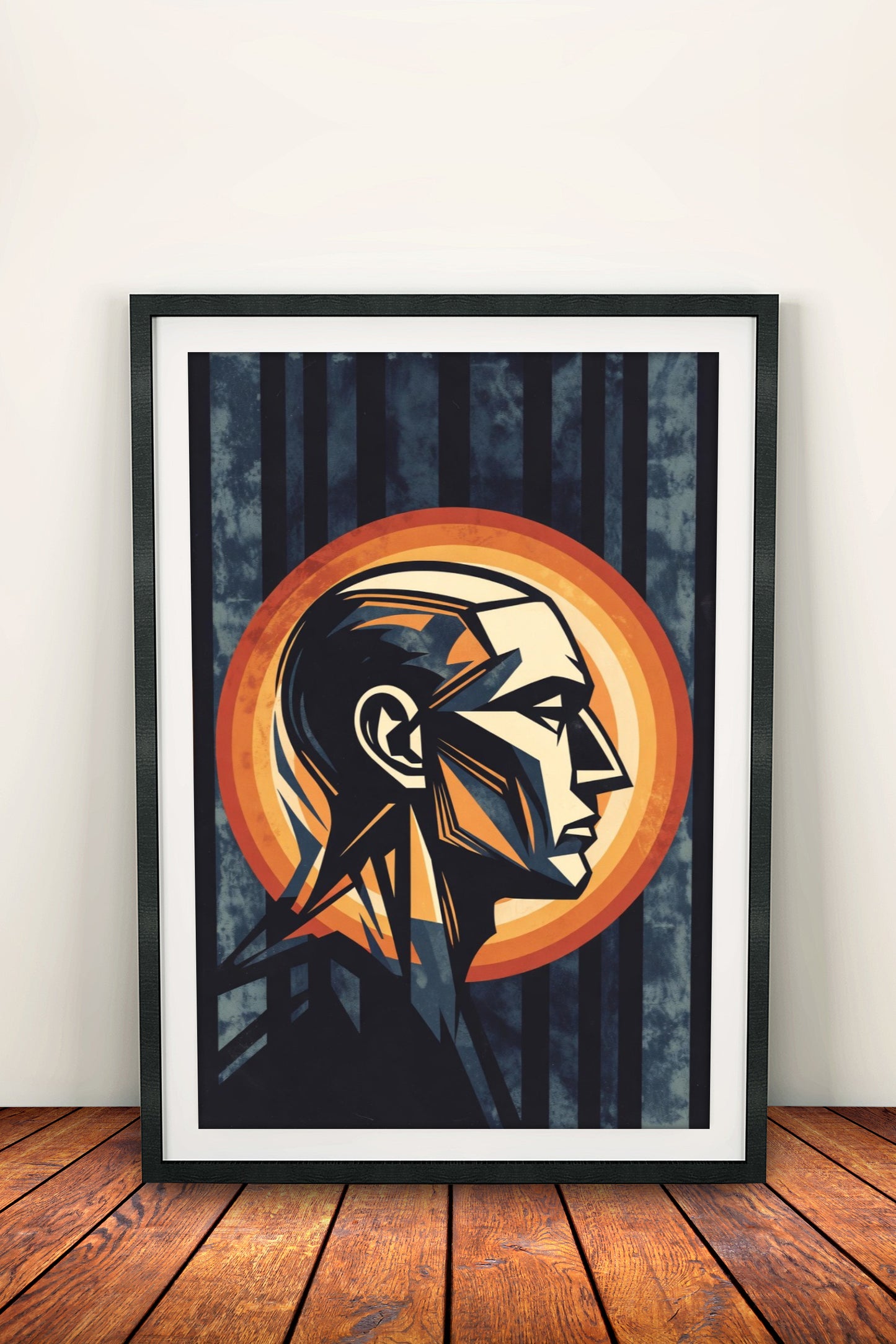 Abstract Profile Poster – Retro Geometric Portrait Art