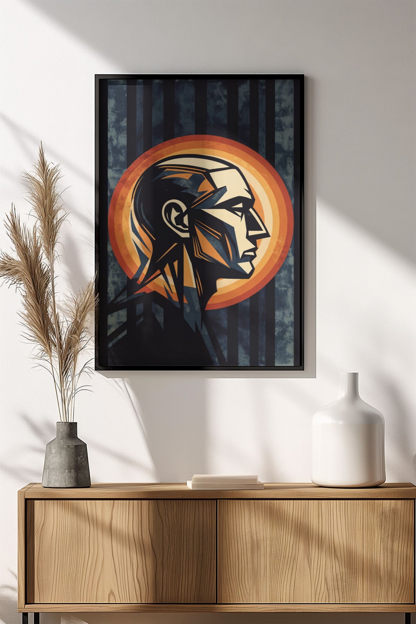 Abstract Profile Poster – Retro Geometric Portrait Art