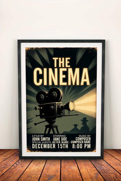 The Cinema Movie Poster – Retro Vintage Film Night Art