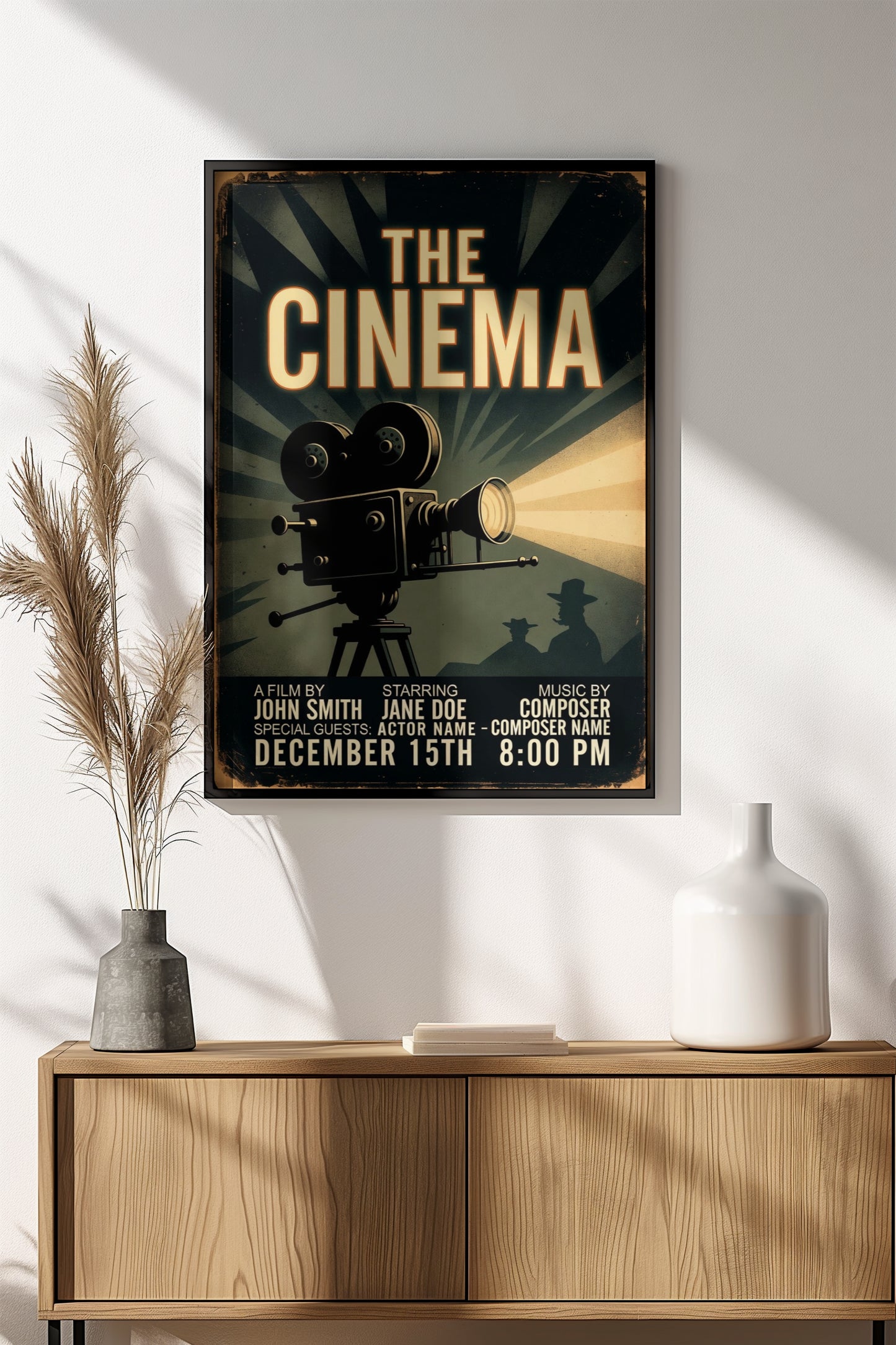 The Cinema Movie Poster – Retro Vintage Film Night Art
