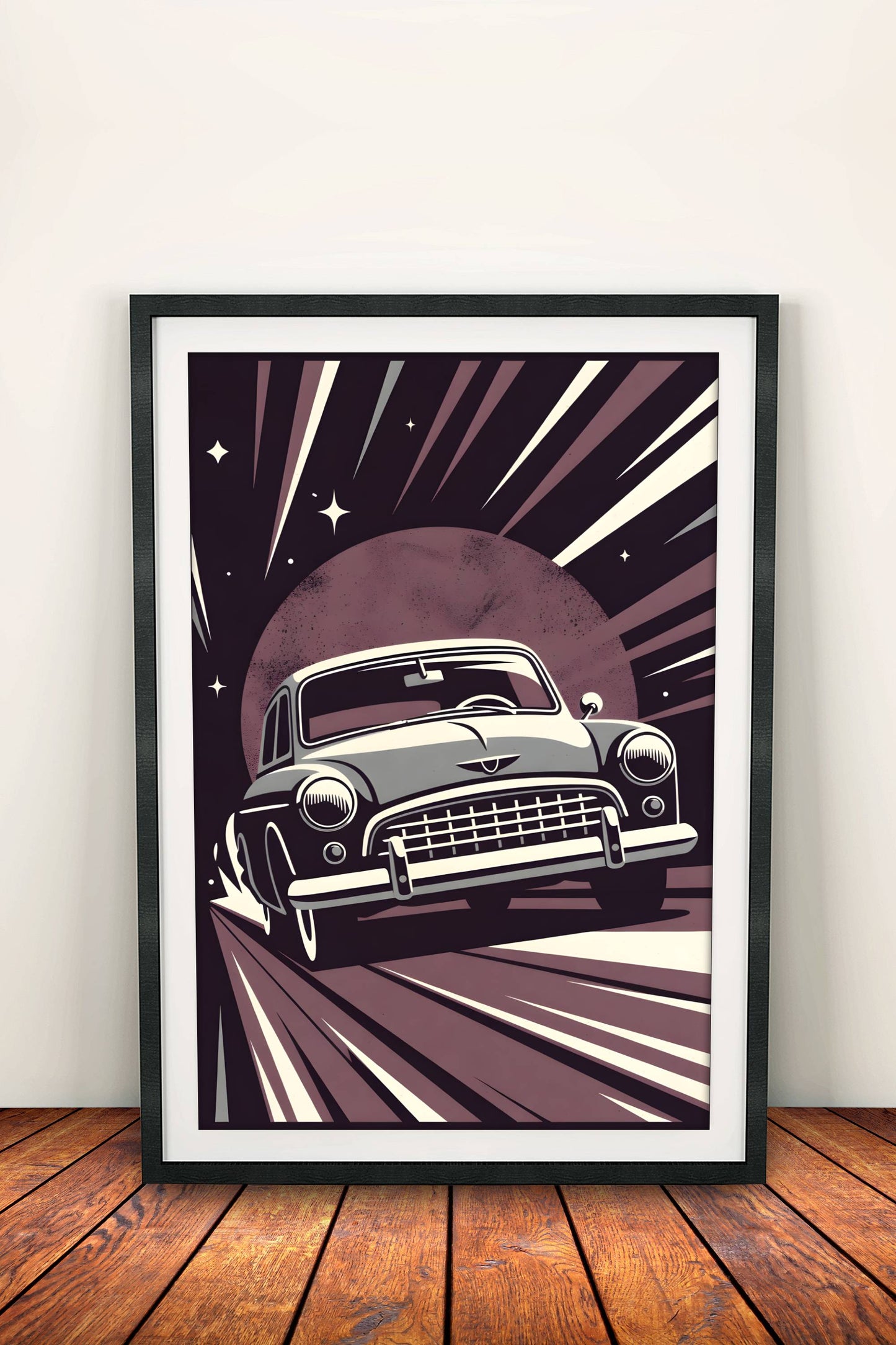 Classic Car Speed Poster – Retro Night Drive Art