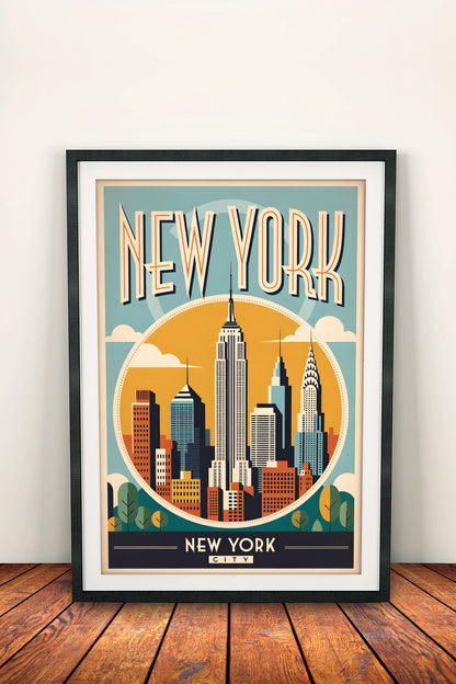 New York City Vintage Travel Poster