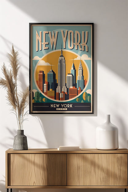 New York City Vintage Travel Poster