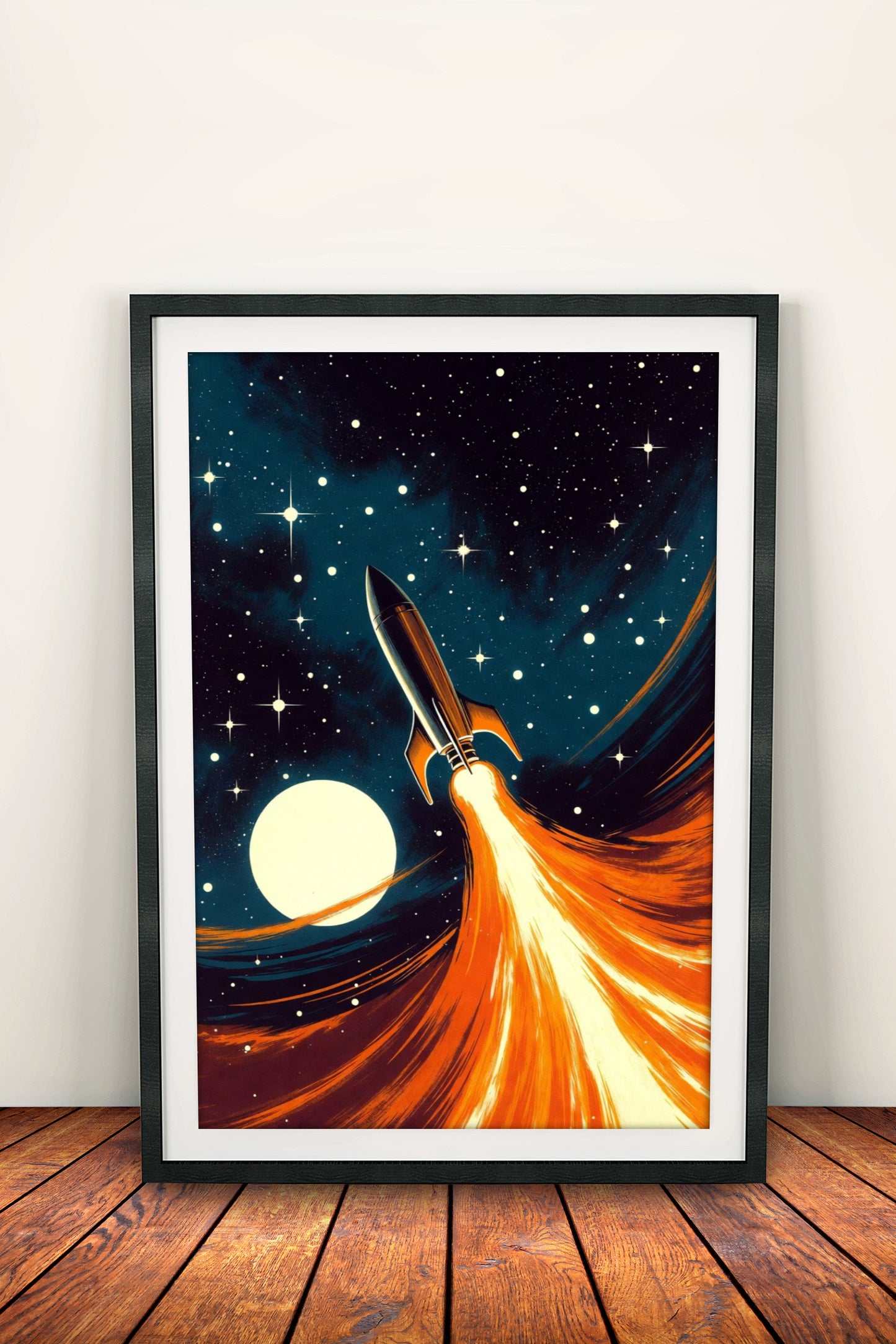 Vintage Rocket Launch - Retro Space Adventure Poster
