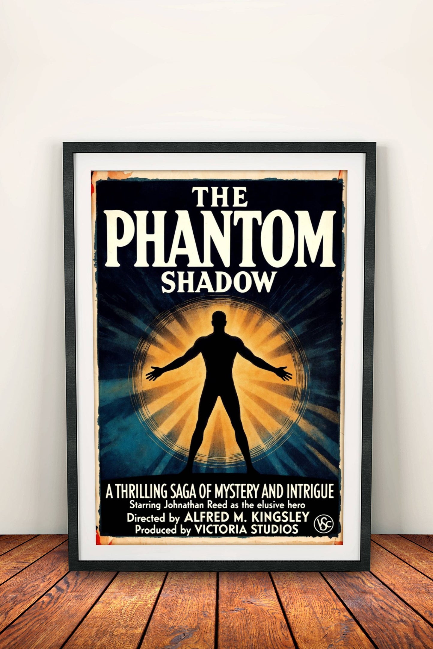 The Phantom Shadow Poster – Retro Mystery Thriller Art